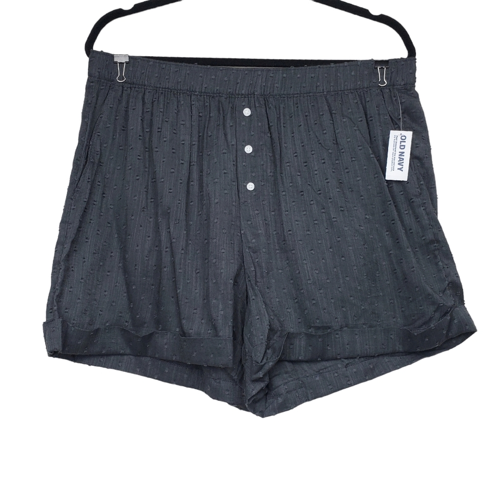 Old Navy Womens Dark Grey Clip Dot Pajama Shorts Size L NWT - Picture 1 of 4